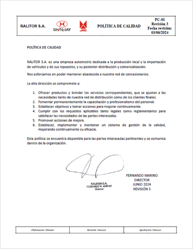 Politica de Calidad